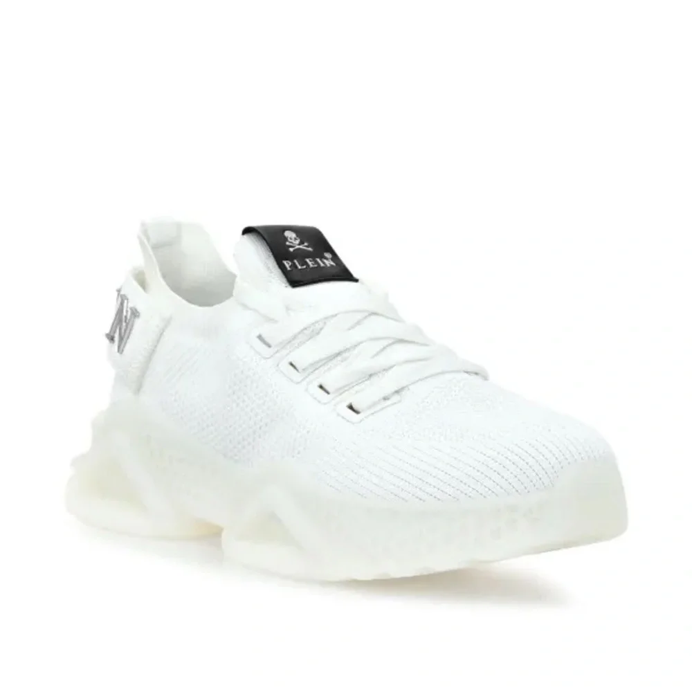 Philipp Plein Runner Iconic White Knit Sneakers - Picture 2 of 5
